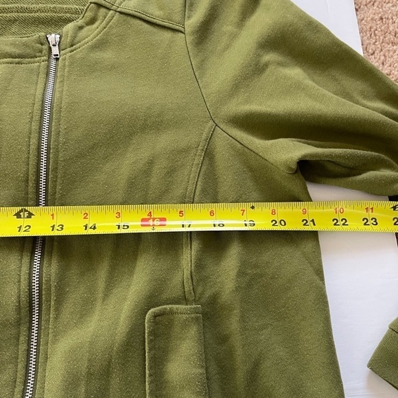 ModCloth Knit Moto Jacket Olive Green Size 1x - Picture 7 of 9
